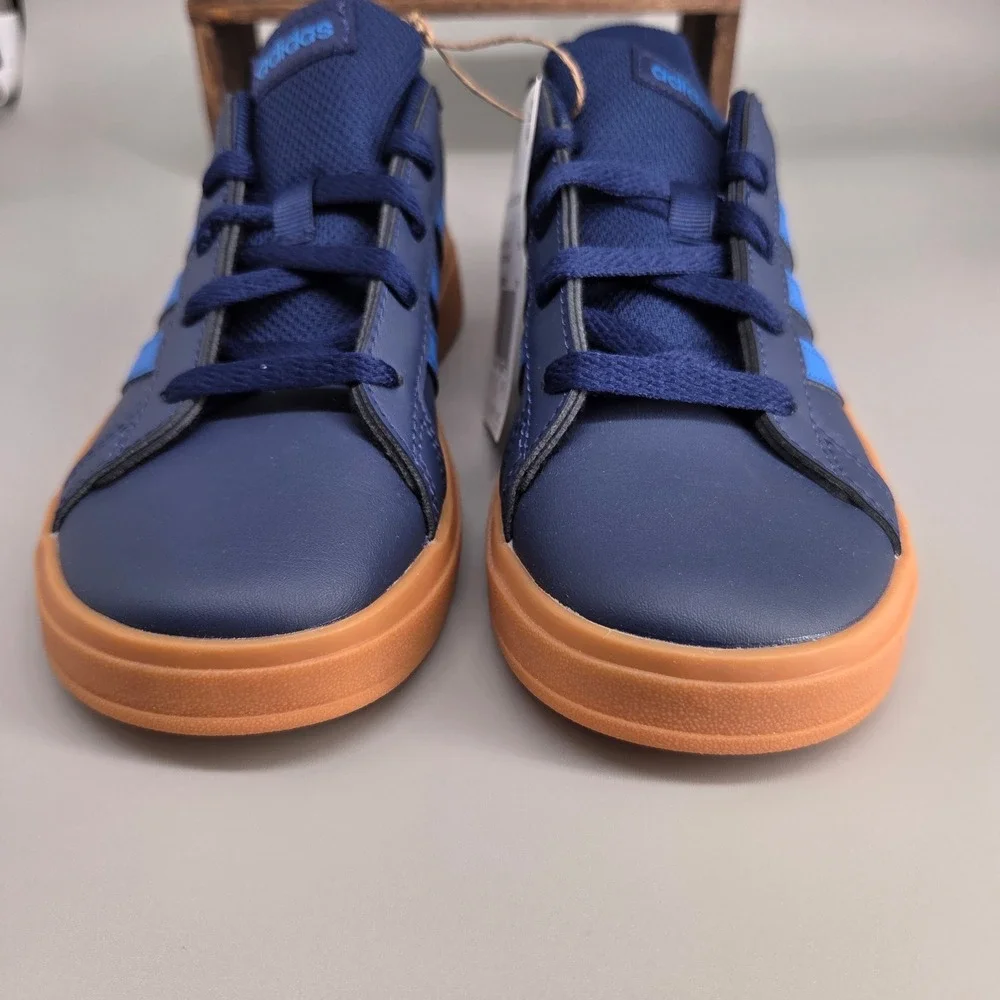 Adidas Grand Court 2.0 K Kids 1.5 Navy Blue Gum Sole Sneakers JS4344 Sporty